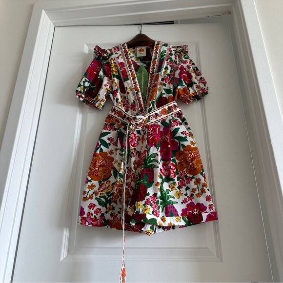 Farm Rio Off-White Flowerful Sketch Romper - Picture 5 of 11